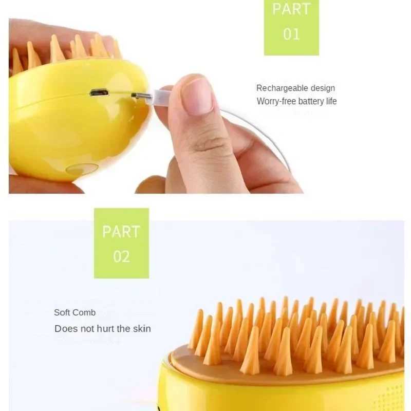 Others Dog Grooming Cat Steam Brush Steamy Dog Brush 3 in 1 Electric Spray Cat Hair Brushes for Massage Pet Grooming Comb Hair Removal Combs H250212