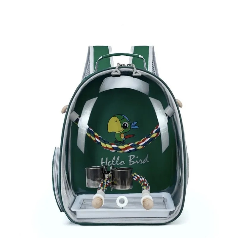 Portable Bird Bird Backpack with Perch Rope and Tray for Parrot Parakeet Macaw Cockatiel Acrylic Pet Cage Birds Bag 250206