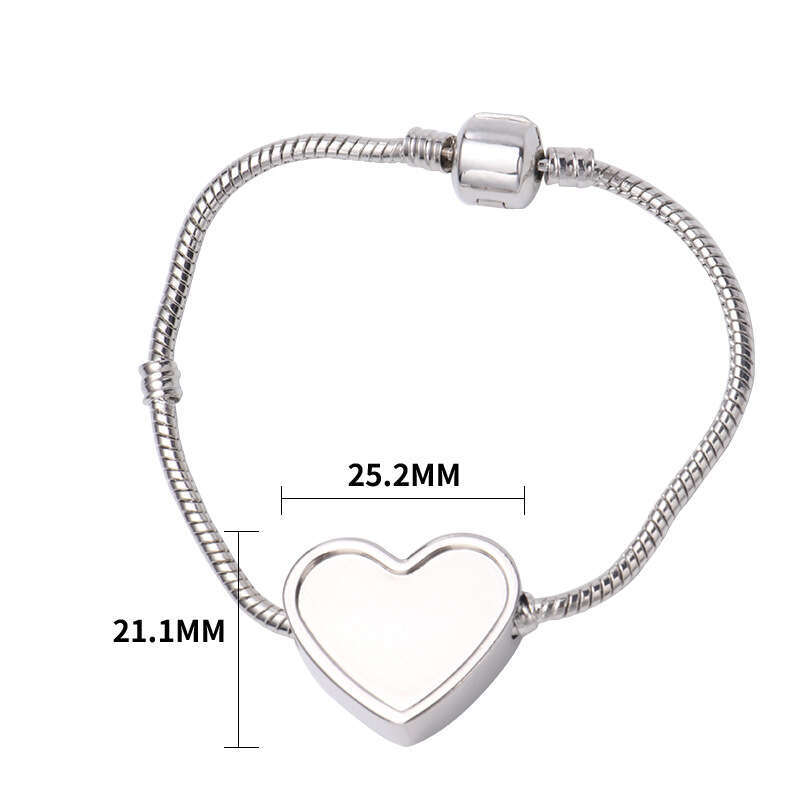 Angel Wings Round Heart Bracelet Heat Transfer Printed Blank Handicraft Jewelry