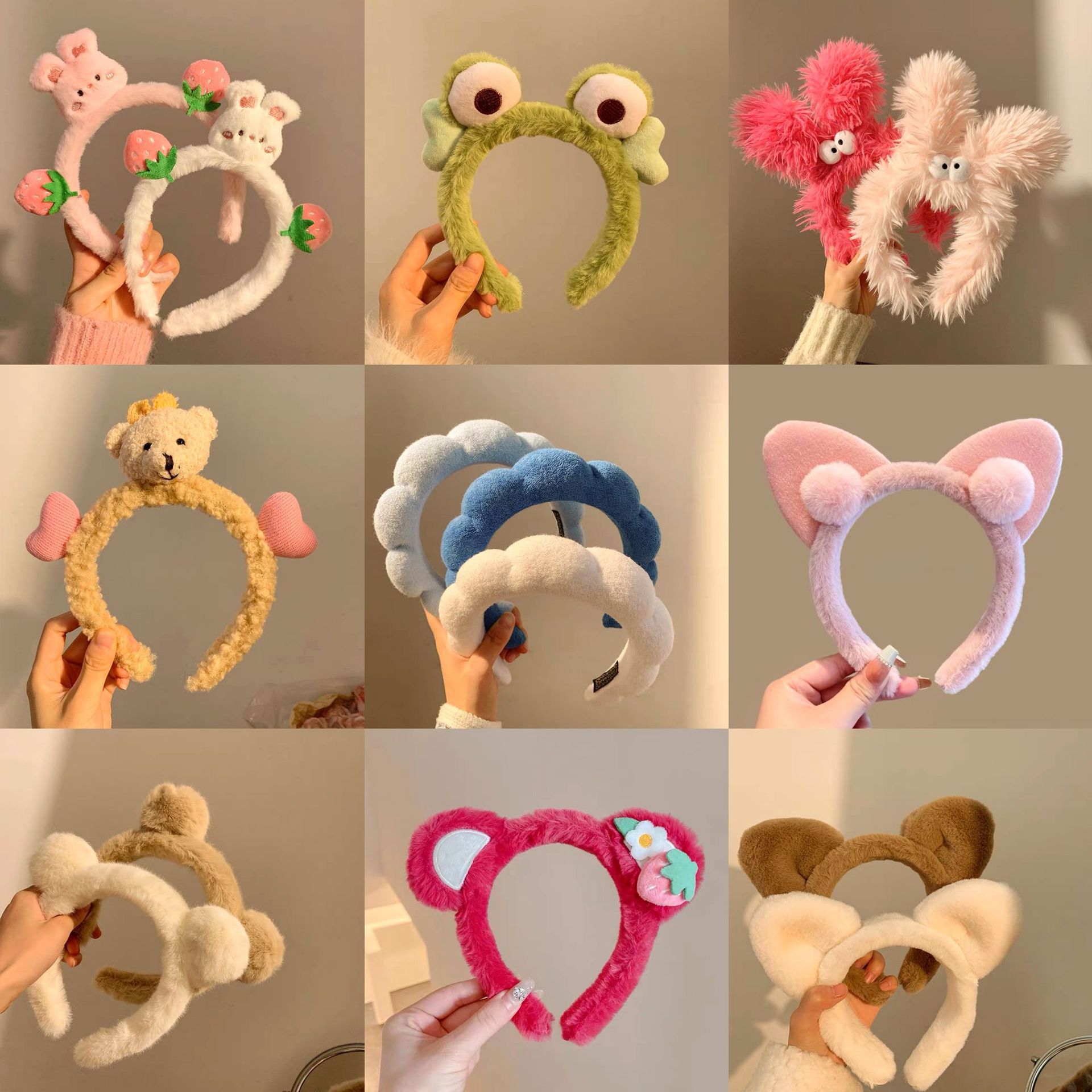 Kids' Wide Banded Headbands with Cartoon Design & Decorative Details