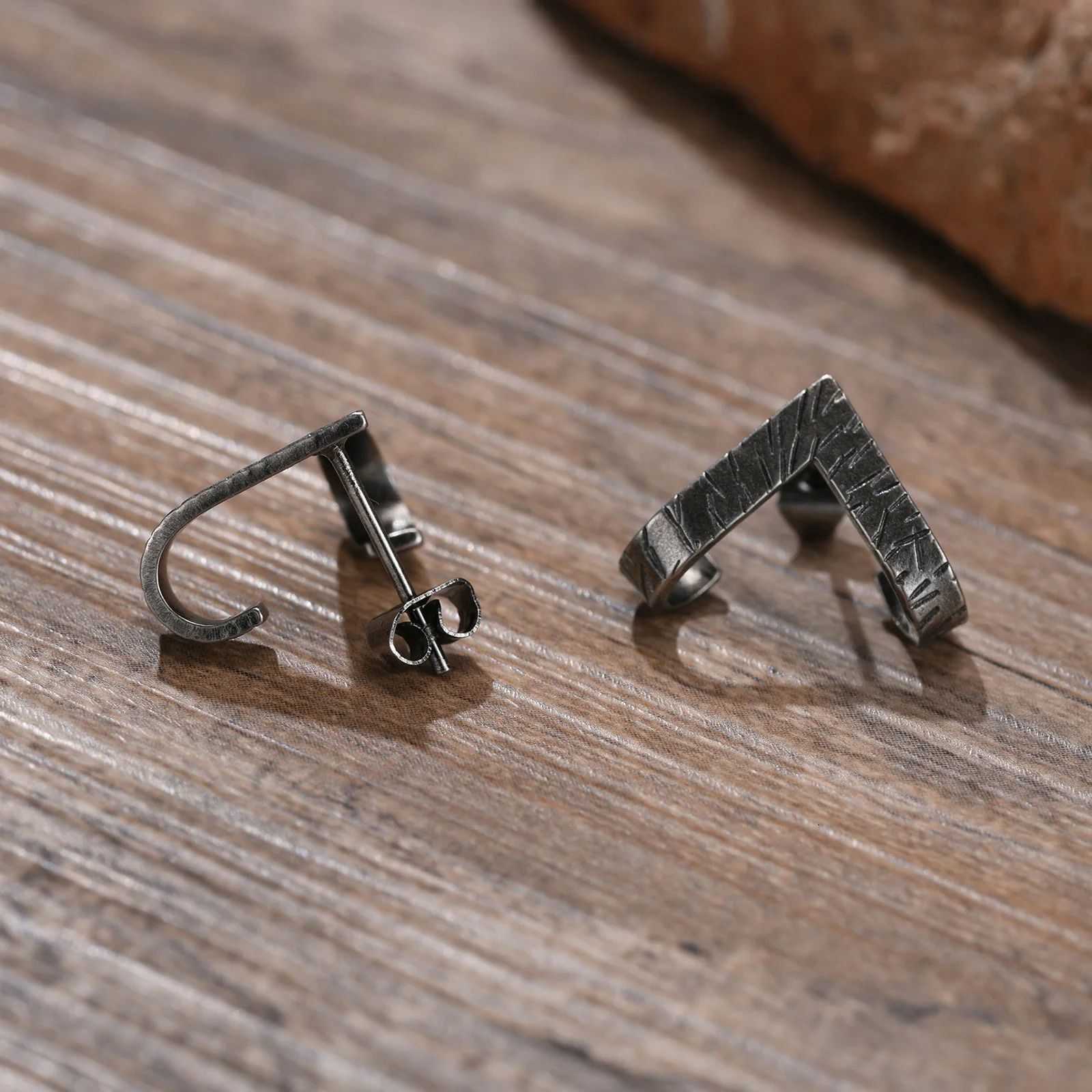 Stud Earrings Men Wrap EarringStainless Steel Geometric Triangle Earring Birthday Gift for Him Jewelry 250114