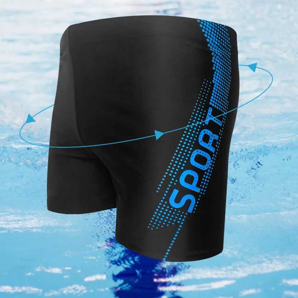 Fashion Men Plus Size Swimming Trunks Elastic Waistband Slim Fit Male Printing Bathing Suit Shorts Z260314