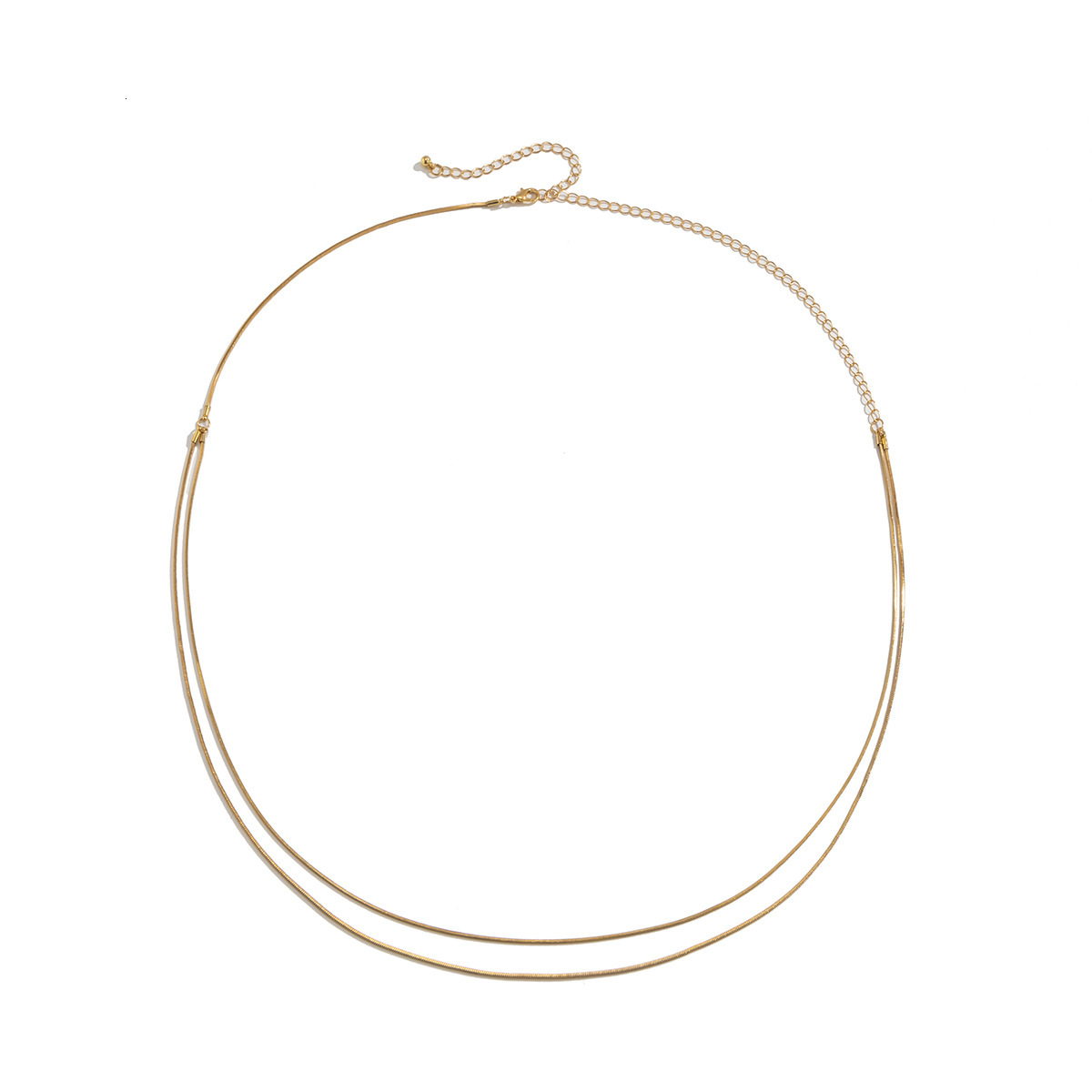 Woman fashion Simple double layer snake bone waist Women's trendy metal thin body chain designer jewelry