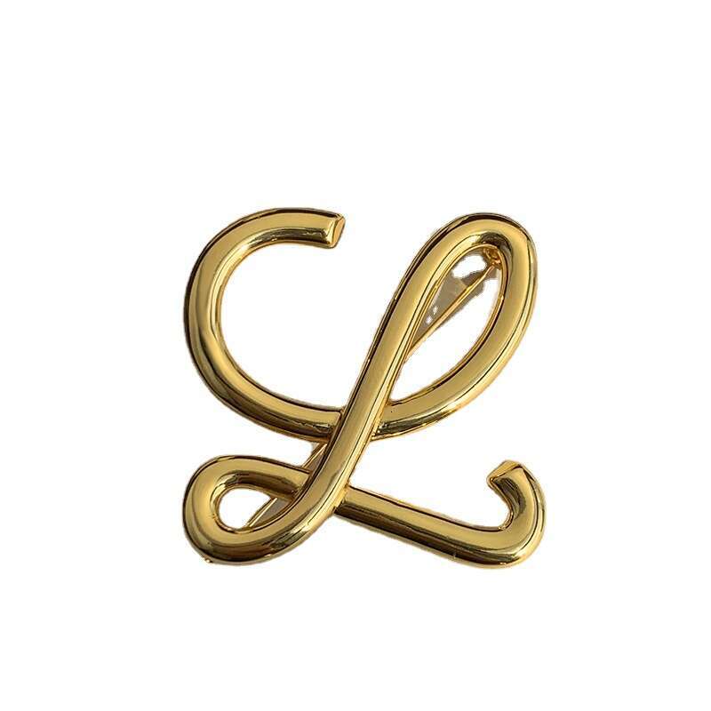 Luo Family Coldness Style Letter Middle Ages 2024 Brooch Ins High Grade Light Personalized Coat Clothes Women