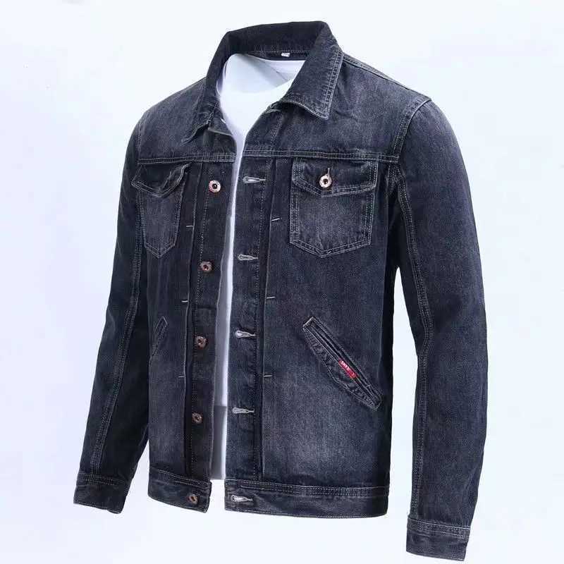 Denim Jackets Man Autumn Button Jeans Coat for Men Light Joker Fashion in Lowest Price Loose Korean Popular Clothes Clothing New X250213