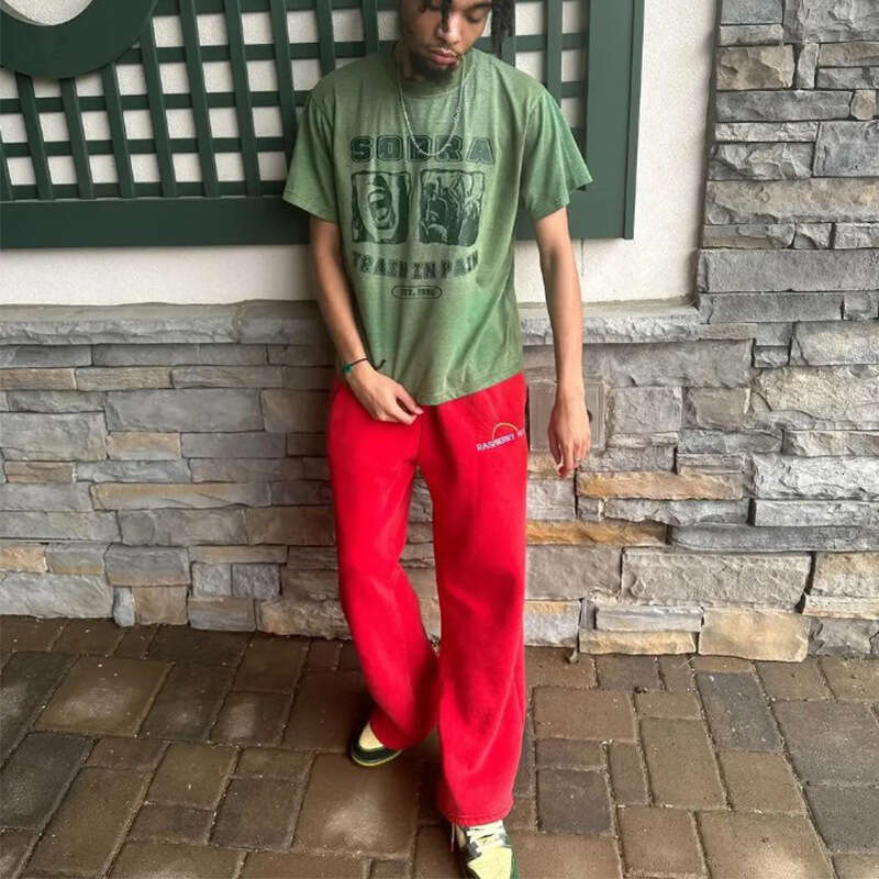 Fashion Hip Hop High Street Loose Men's and Women's Embroidered Pants