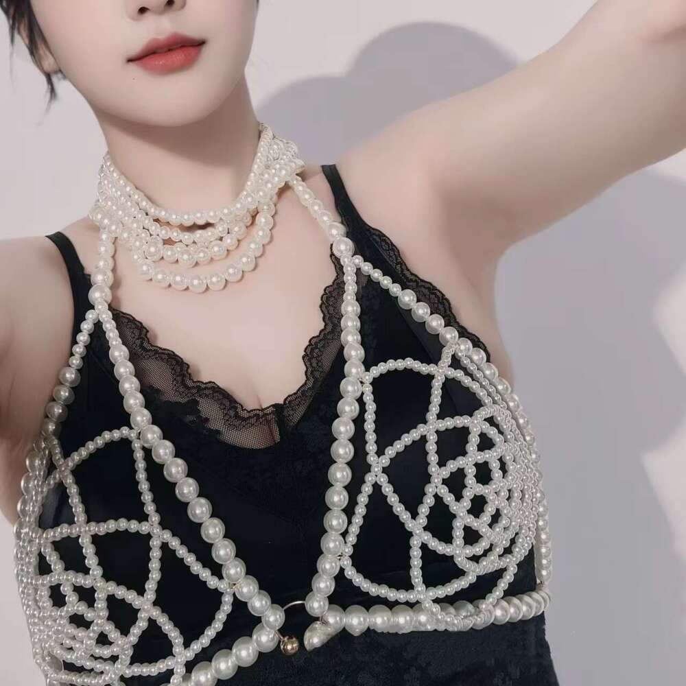 Jewelry Woman Totally Hand-Made Europe And The United States Cross-Border Rose Sexy Style Pearl Bra Bikini Body Chain