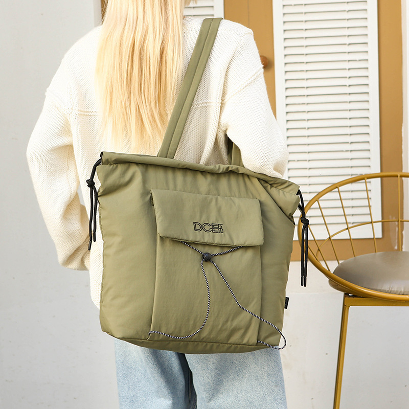 Bag New Drawstring Cotton Shoulder Lightweight Waterproof Tote Bag, Class And Commuting, Large Capacity Yoga Bag For Women