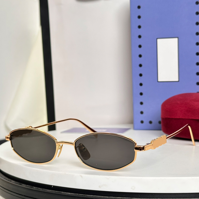 New Design Sunglasses For Women Men Vintage Oval Metal Frame 1802 Luxury Sunglasses Outdoor Goggles UV400 Fashion Glasses With box
