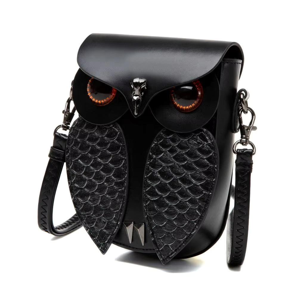 Unisex Owl S One Steampunk Cos Punk Style Single Shoulder Crossbody Snake Skin Pattern Hand-Held Bag