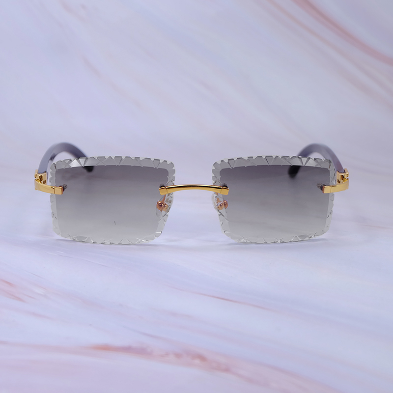 Designer Carter Sunglasses Dia Shark Cut Rimless Vintage Glasses Fashion Wholesale Sun Glass Mens Cool Decoariton 012