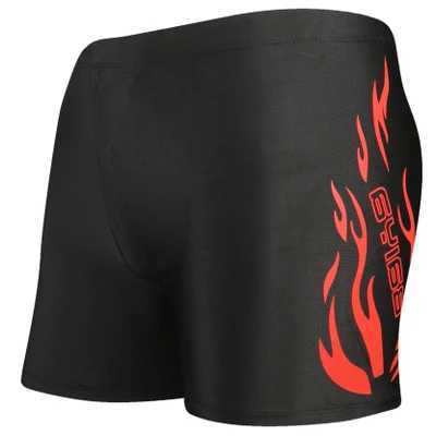 Sexy Low Waist Swimming Trunks Board Push Up Mens Swimsuit Fire Print Boxer Briefs Beach Short Pants Z260314