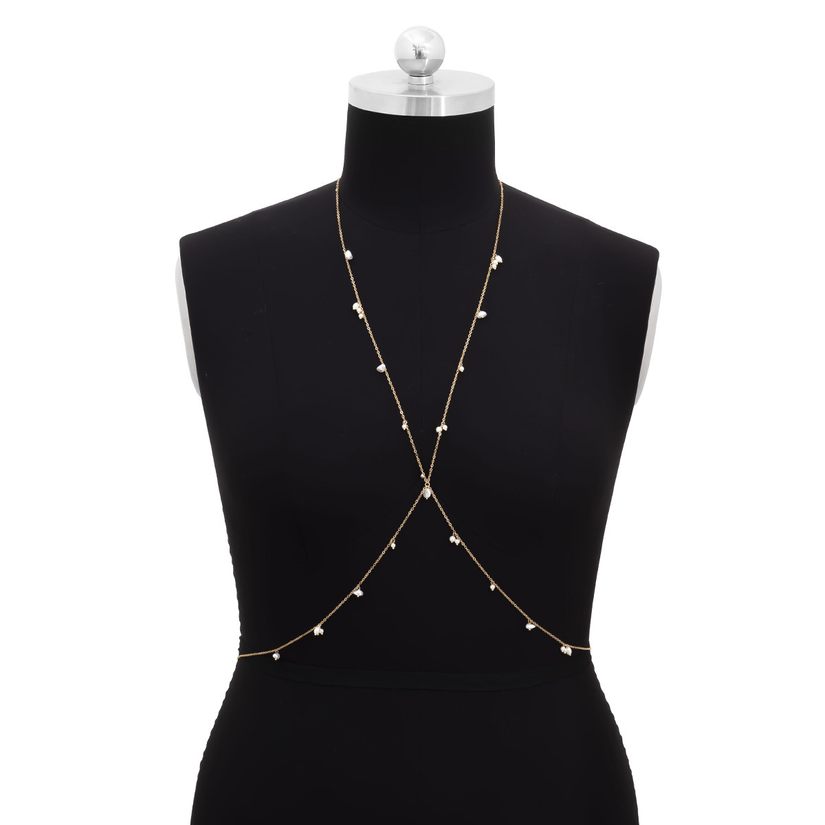 Woman Sexy Necklace One piece Body Imitation Pearl Tassel Spicy Girl Chest Women's Bikini fashion Waist Chain