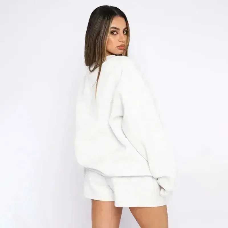 Women's Hoodies Sweatshirts AL Top Women Clothing Crew Neck Pullover Comfortable Simplicity Solid Color Crew-neck Long-sleeved Hoodie Gym Tops H2