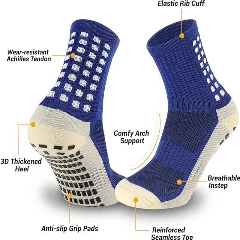 Professional Non-slip Football Socks Men Women Sports Socks Silicone Bottom Soccer Outdoor Sport Running Cycling Grip SocksXJ250213