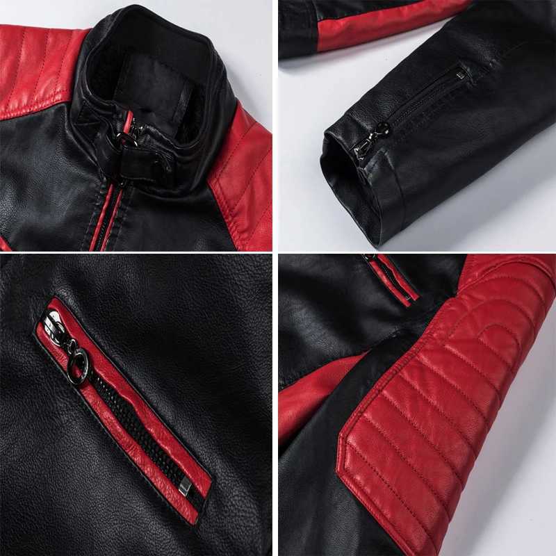 Autumn Winter Mens PU leather Jacket Fashion Man Retro Motorcycle Leather Coats Male Thermal Biker Leather Jacket Clothing 6XL X250213