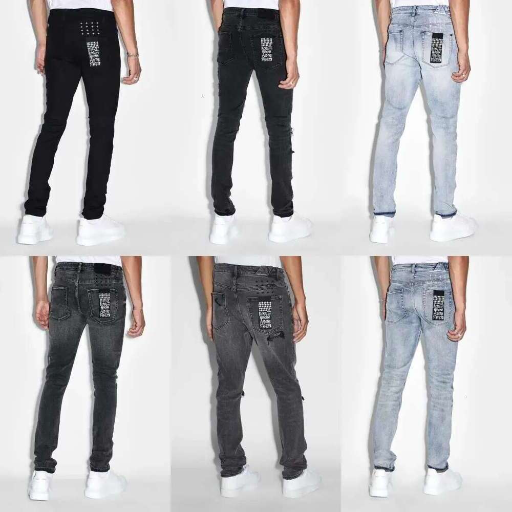 designer ksubi jeans for pa nts mens brand Jeans Men Hig h-end Quality Straight Motorcycle Embroidery Retro Denim Biker Grey P aint