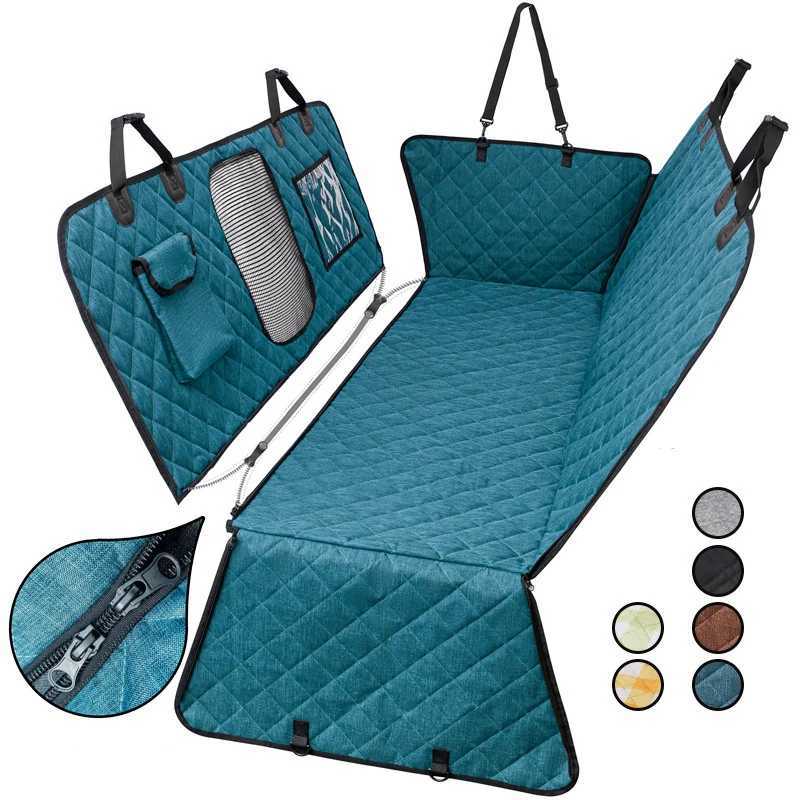Dog Car Seat Covers Oxford Mesh Pet Carrier Dog Waterproof Rear Back Carrying Car Seat Cover Puppy Cats Hammock Cushion Protector With Zipper Pocket H