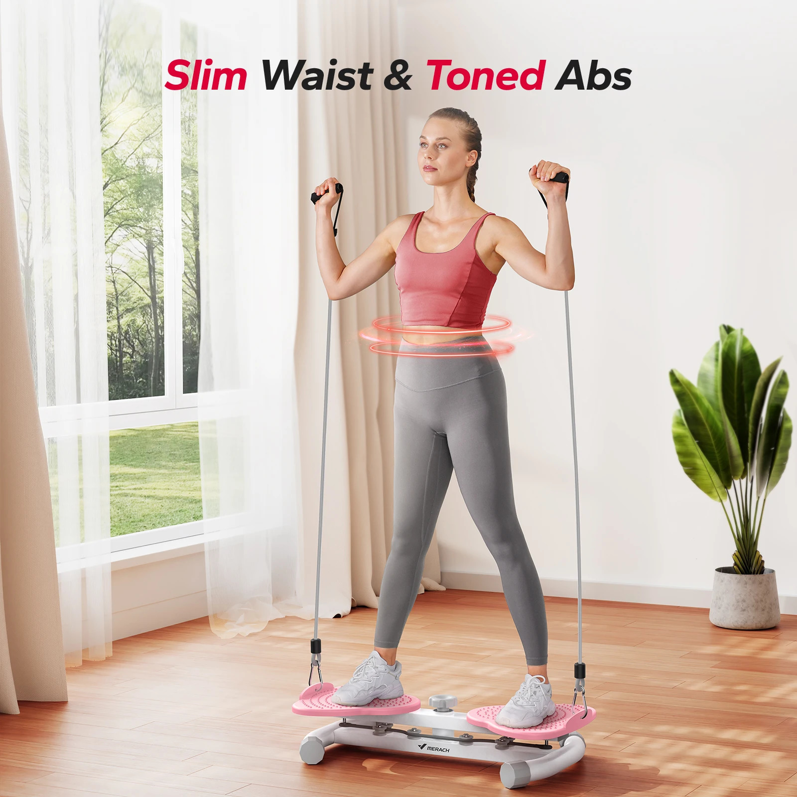 MERACH Waist Twisting Fitness Tool Exercise Twist Boards Waist Twister Machine Balance Board for Foot Massage and Weight Loss 250207