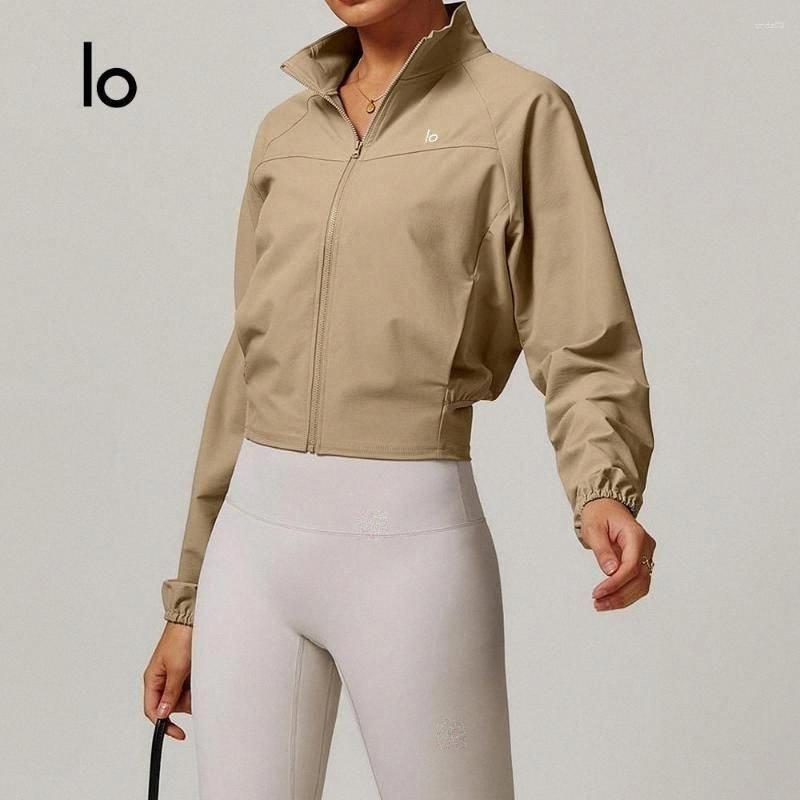 Women's Jackets Designer Long Sleeve Pocket Sports Jacket Women Zip Fitness Yoga Shirt Gym Top Activewear Running Coats Workout Clothes Woman I1U1