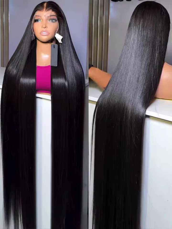 200% Density Raw Vietnamese Hair 13X6 13X4 HD Lace Frontal Wigs Bone Straight 36 Inch 5X5 Glueless Wig Human Hair Ready To WearXJ250213
