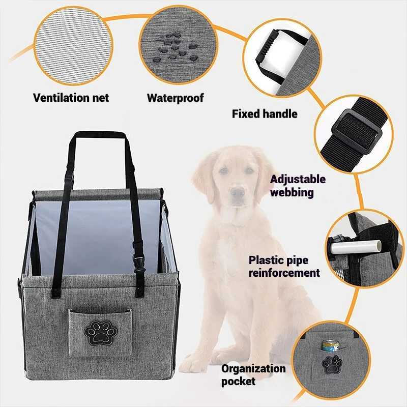 Dog Car Seat Covers Car Pet Seat Stable Carriers Dog Accessories Safe Portable Puppy Travel Baskets Mesh Protector Waterproof Outdoor Pet Supplies H25