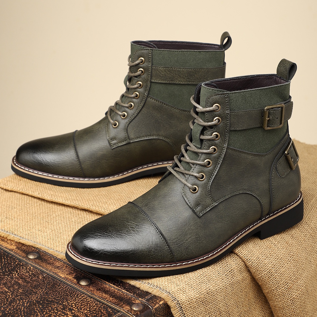 Quality Men Leather Autumn Winter High Top Shoes Business Casual New British Ankle Boots Big Size 7.5-13 240828