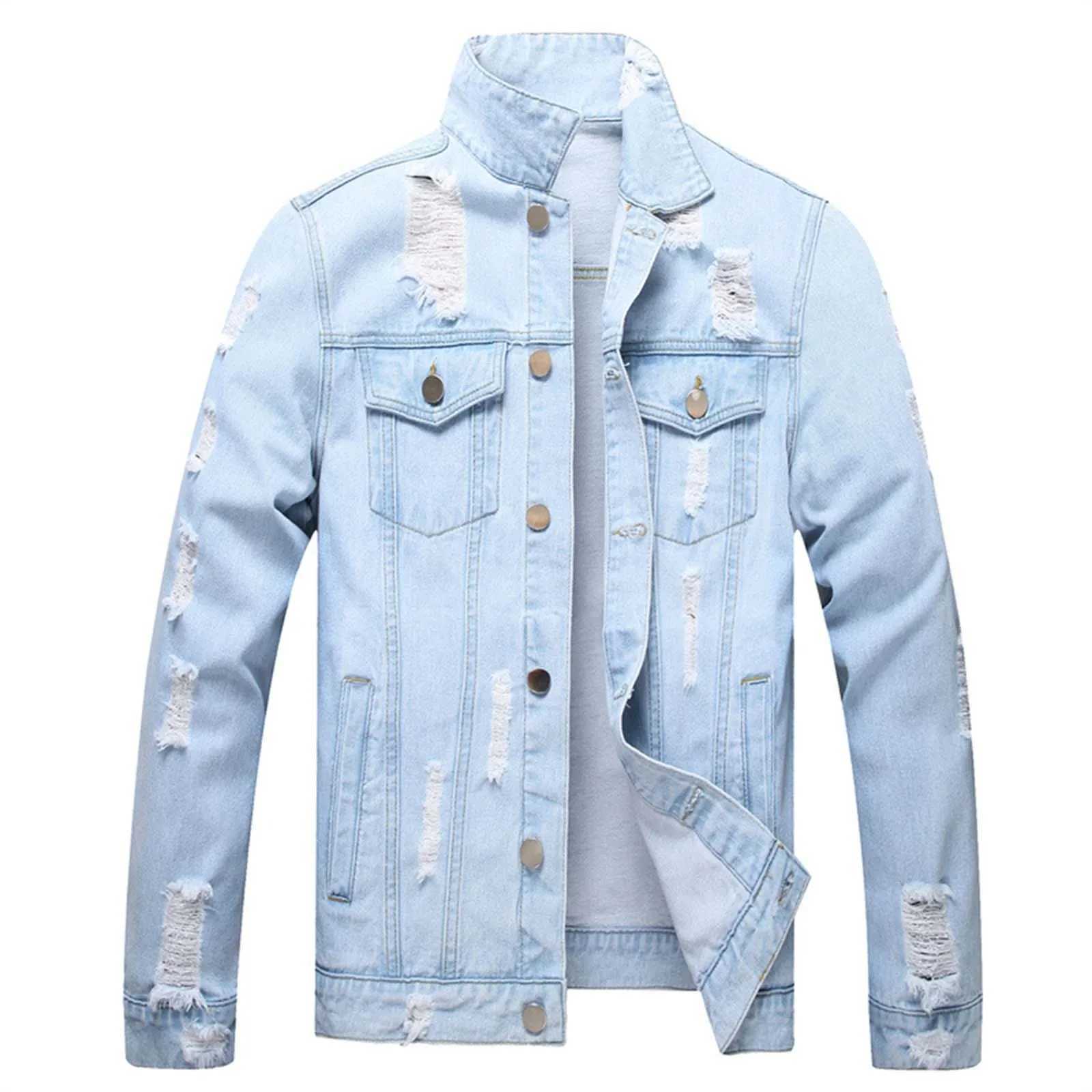 Jeans Jacket Women Slim Ripped Holes Denim Jacket Spring Autumn Elegant Vintage Fashion Bomber Jacket Women Basic Denim Coats X250213