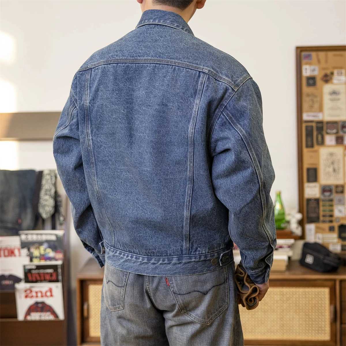 Red Tornado Lined Denim Trucker Jacket Vintage American Workwear Jean Outerwear X250213