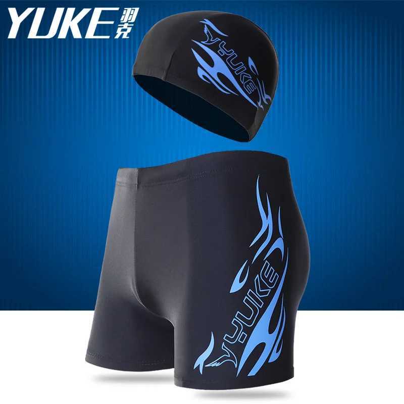 40-100KG Men Print Cap Swimwear Comfort Adult Dry Quick Swimsuit Swimming Goggles Cap Set Men Swimwear Mens Swim Shorts 2022 X250213