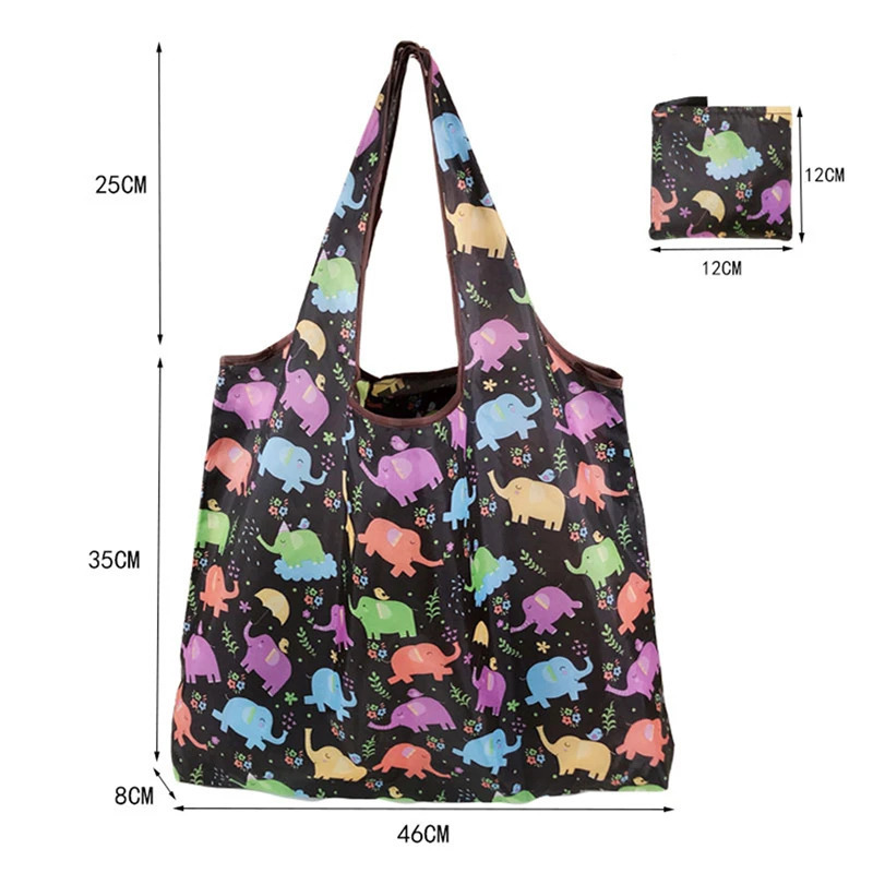 Shopping Bags Fashion Portable Various Prints and Large Capacity Convenient Nylon Easy to Fold Package Travel Essential 250121
