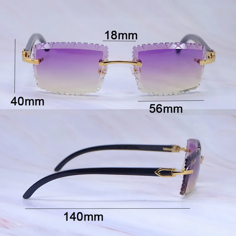 Designer Carter Sunglasses Dia Shark Cut Rimless Vintage Glasses Fashion Wholesale Sun Glass Mens Cool Decoariton 012
