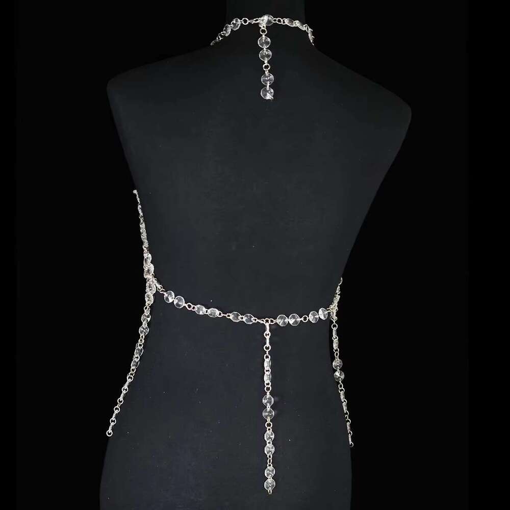 Sexy Body Jewelry Bikini Crystal Tassels Chest Party Waistcoat Makeup Dance Lumbar Chain Underpants Bra Beach Dress