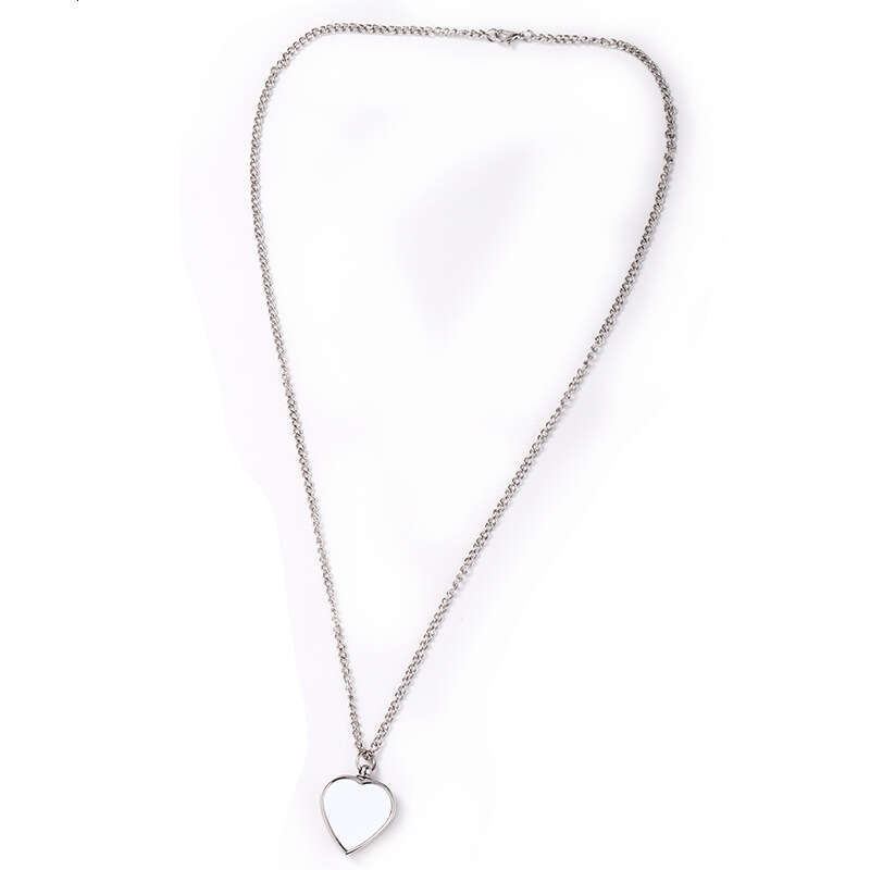 Flat chain heat transfer printed couple's ashes box heart-shaped pendant Valentine's Day necklace