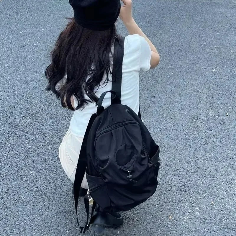 Y2k All Match Casual Women Schoolbags Vintage Trendy Chic Korean Travel Bags Streetwear Preppy Simple Backpacks for Students 250122