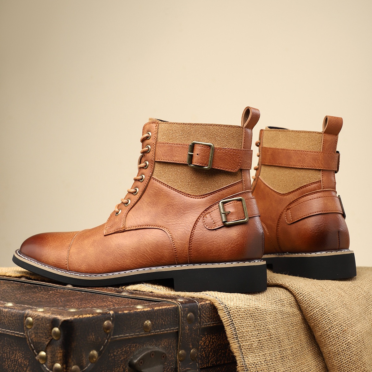 Quality Men Leather Autumn Winter High Top Shoes Business Casual New British Ankle Boots Big Size 7.5-13 240828
