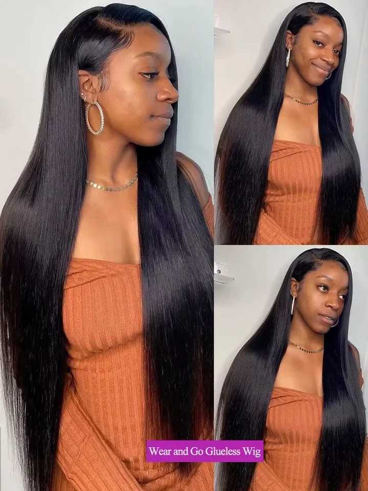 18inch Vietnamese Hair 5X5 HD Glueless Wig Human Hair Bone Straight Lace Frontal Wig Ready To Wear XJ250213