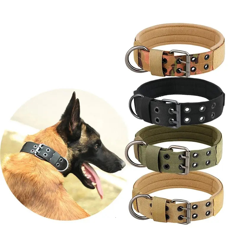 1pc Adjustable And Durable Nylon Tactical Pet Dog Collar Suitable For Medium And Large Dogs. 250213
