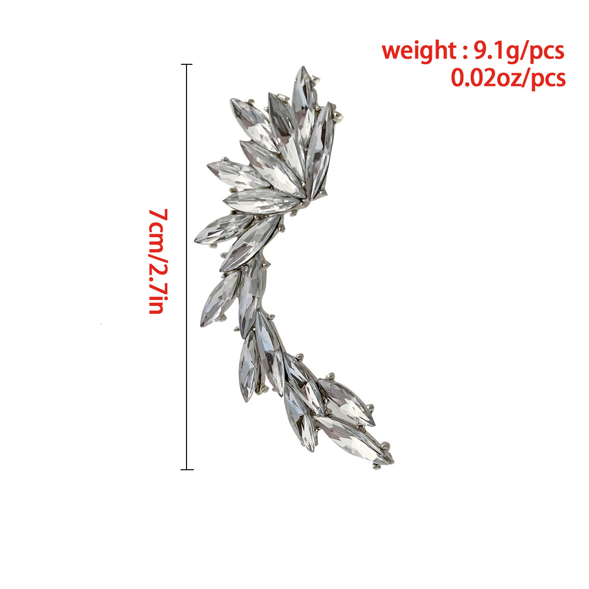 Female Adornment Sweet Cool Versatile Water Dia Oute Elf Ear Hanger Exaggerated Single Alloy Crowd Earrings