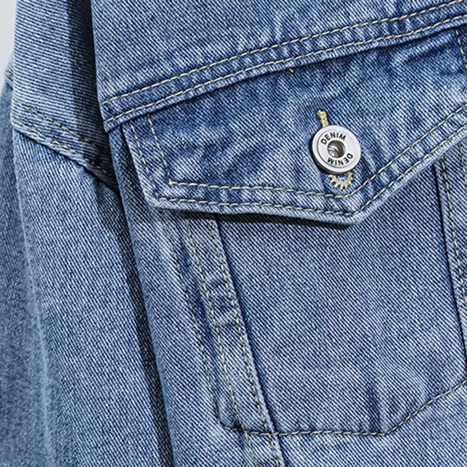 Blue Denim Jacket Mens Casual Retro Jeans Jacket Korean Style Turndown Collar Jeans Coat Fashion Leisure Streetwear Punk Simple X250213