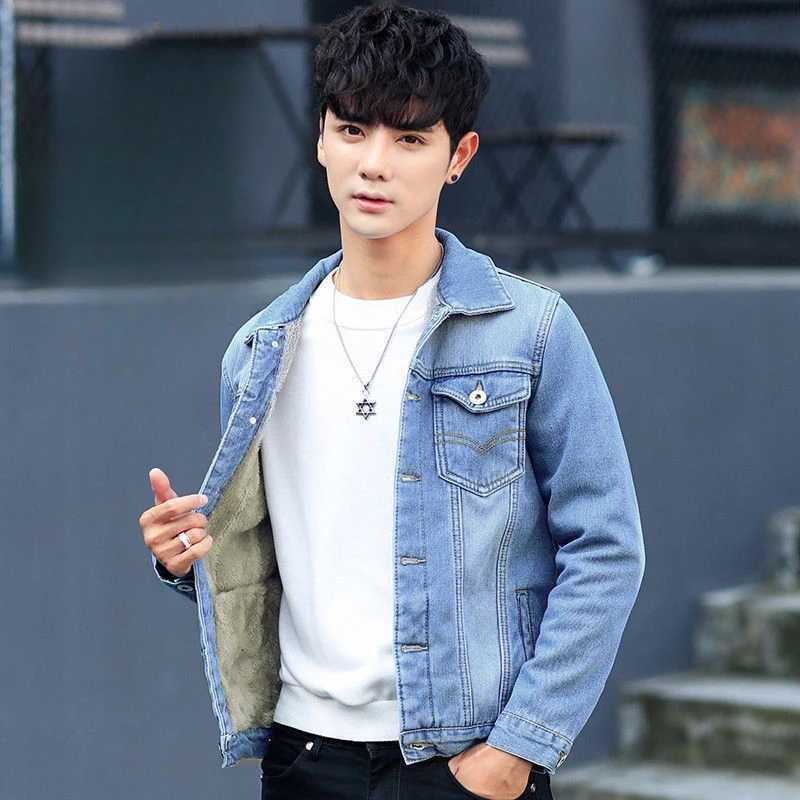 Mens apron cargo apron denim jacket mens black wool warm Lxury trend low-priced fabric Korean rock X250213