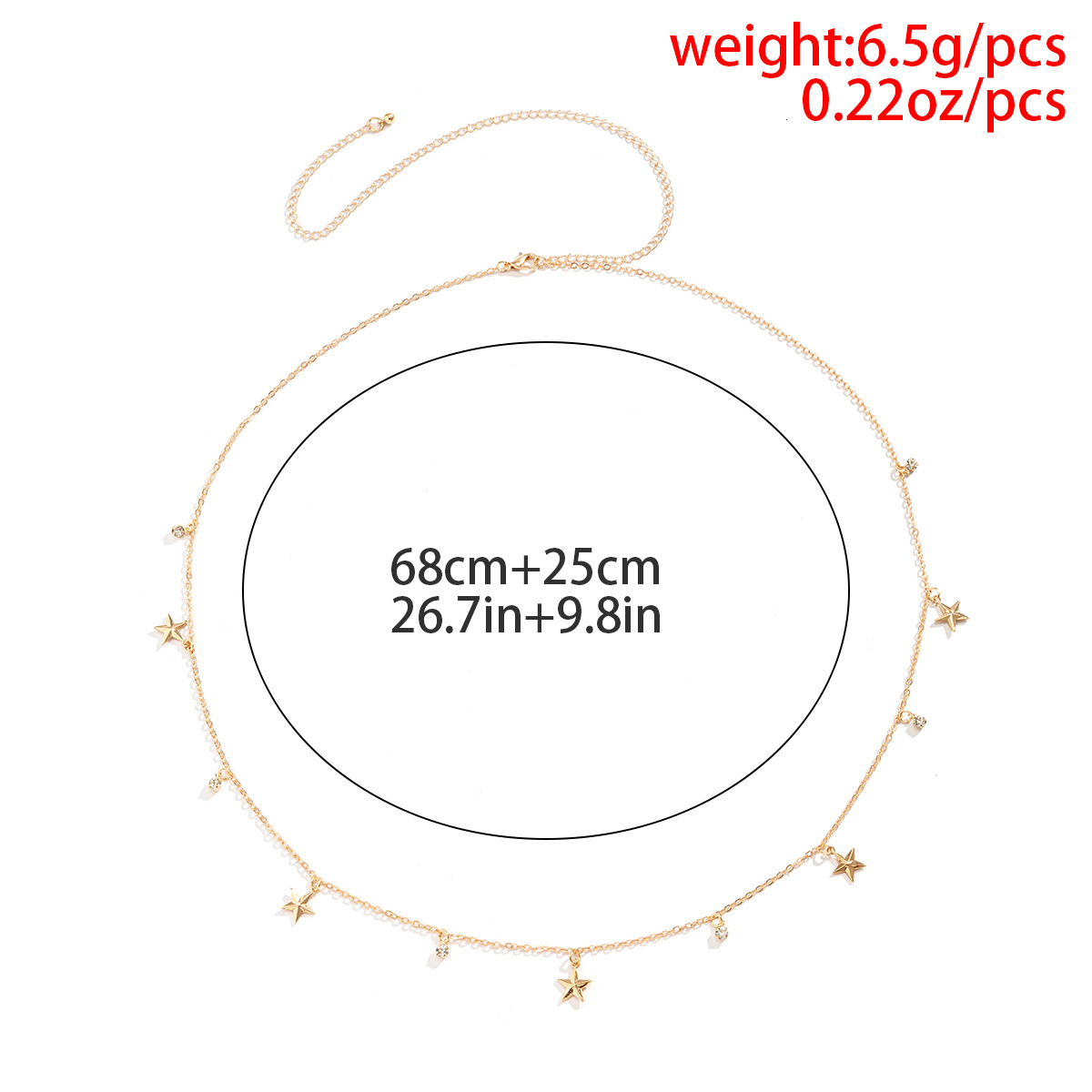 fashion Woman Single layer star tassel simple and versatile metal body sexy spicy girl style waist chain for women