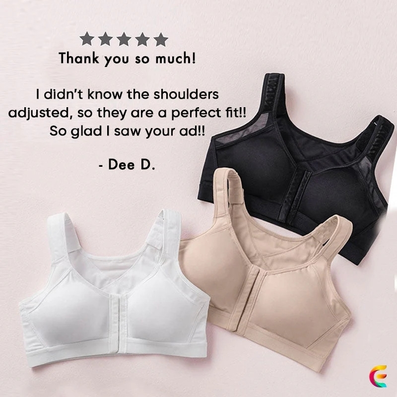 Womens 18 Hour Frontclose Wireless Bra Front Clre Posture Full Coverage Back Adjustable Support Everyday Comfy Unpadded 250122