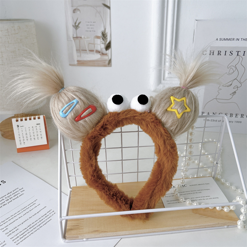 Creative Monster Plush Headband for Fall Winter - Playful Ugly Doll Hair Accessory