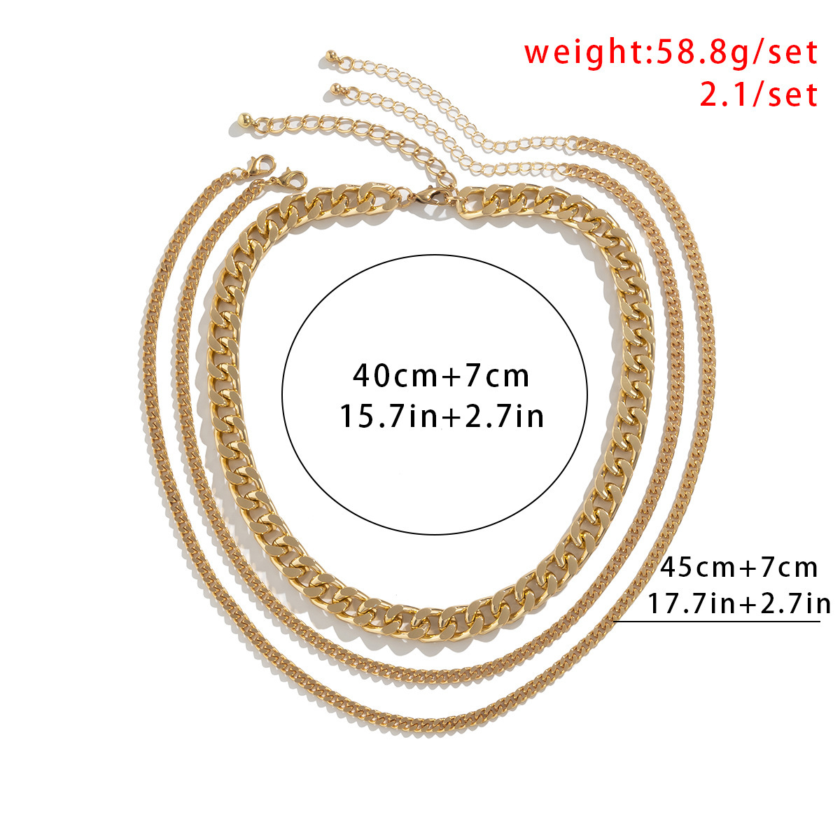 fashion Woman Punk metal cross chain set geometric tassel sweet cool necklace for women