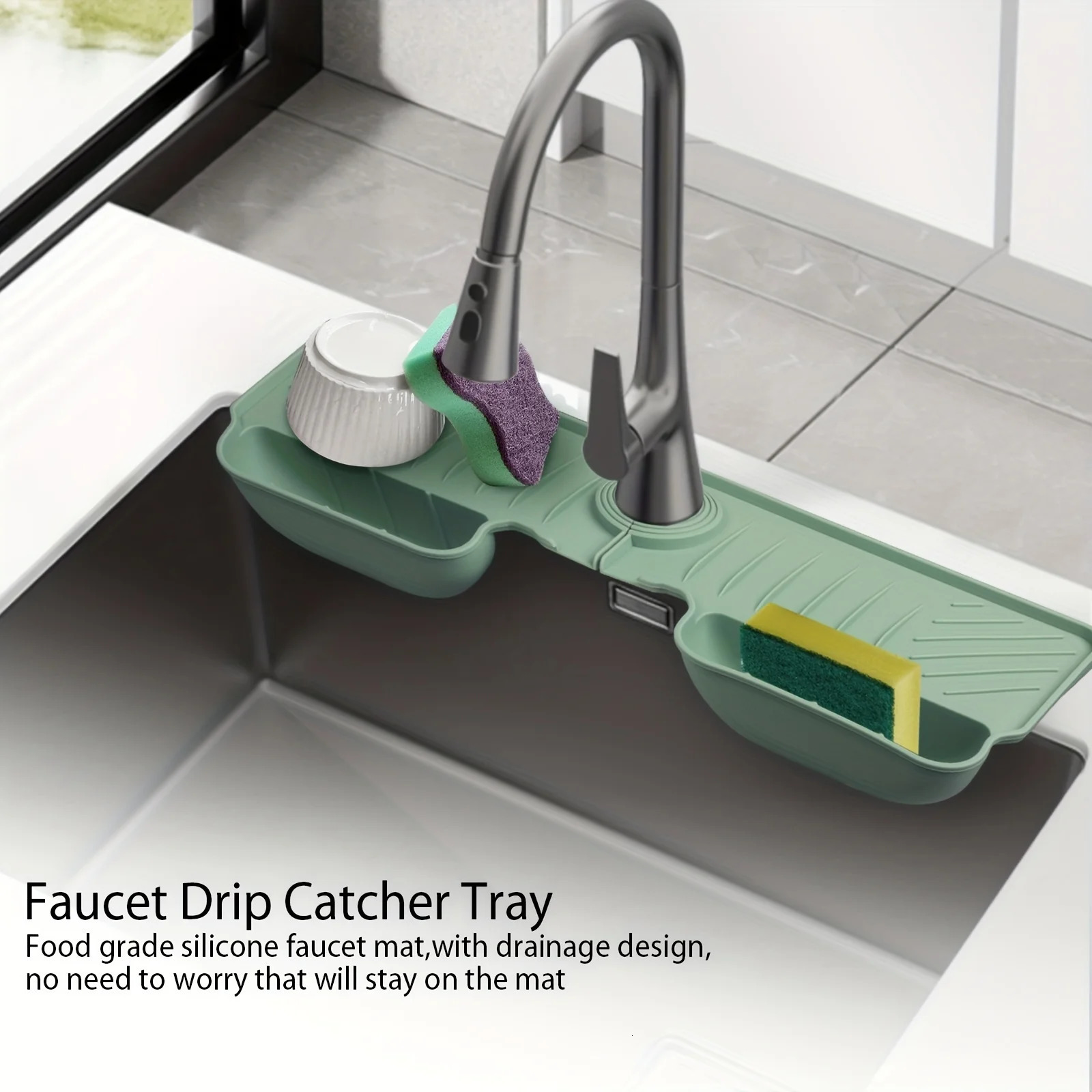 Silicone sink splash proof pad drainage tissue board for kitchen sink storage 250213