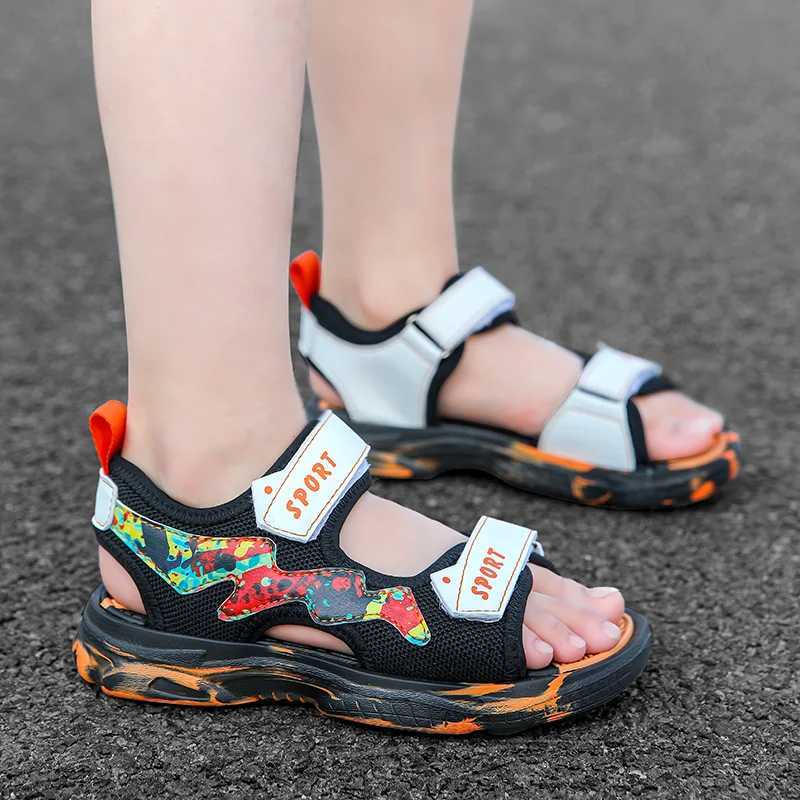 Sandals Children Boys Shoes Beach Sandals Non-Slip Summer Flat Shoes Lightweight Childrens Flat Sport Sandals Fashion Outdoor Shoes H250212