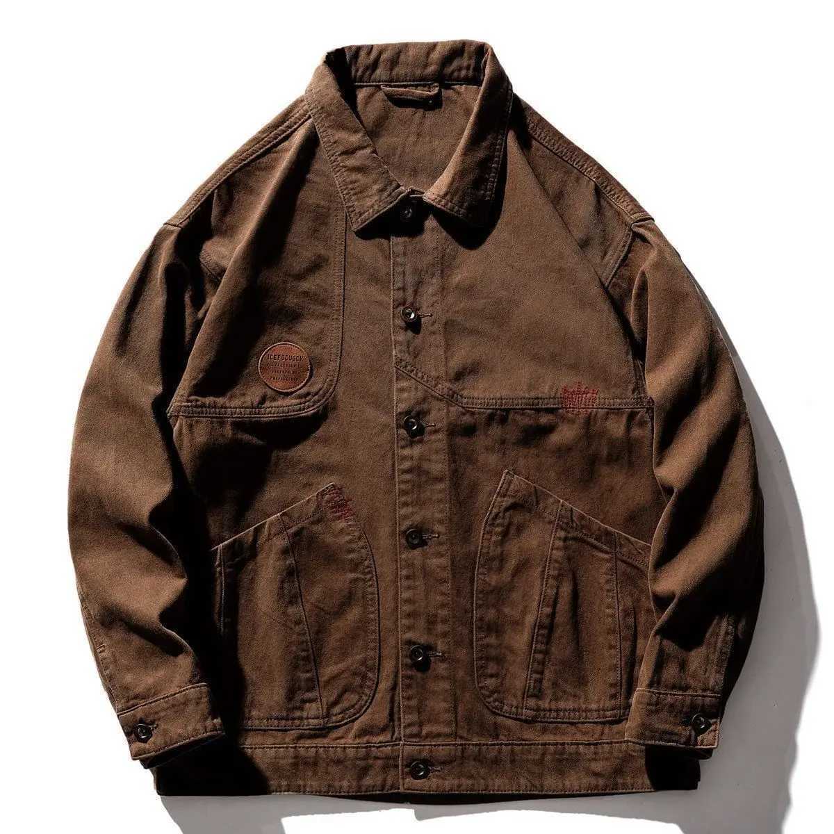 Mens Brown Leisure Jackets Leisure Clothing Korean Version 5 Sizes Autumn Winter X250213