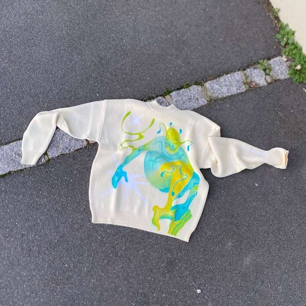 Women's men's knitted pullover Gothic style sweater, hip-hop street wear, Y2K Harajuku clothing, fashionable