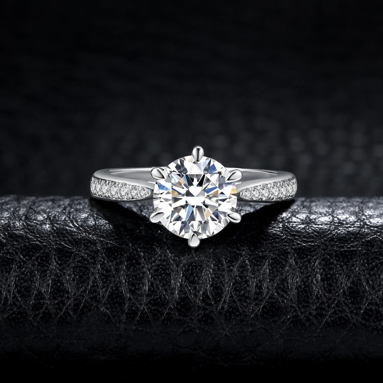 JewelryPalace D Color 0.5ct 1ct 1.5ct 2ct 3ct Round S925 Pure Silver Engagement Ring 250109